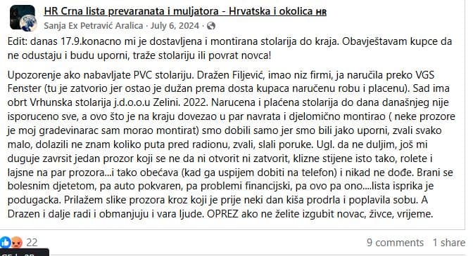 VGS Fenster prevara dokaz